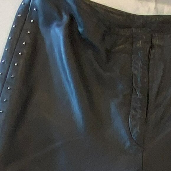 Danier - Leather, Zipper & Snap Button Front, Straight leg, Black, Pant Size 12 - Picture 5 of 7